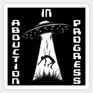 Alien UFO Abduction Silhouette Magnet